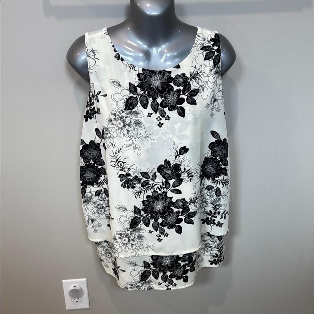 D&G Black and White Floral Blouse